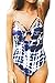 Cupshe Fashion Women's Tie-dyed Lace Up Padding One-piece Swimsuit with Cutout (S)