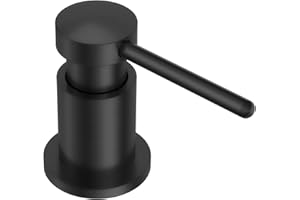 Lava Odoro Black Soap Dispenser for Kitchen Sink, Modern Brass Built in Countertop Pump Dispenser with 18 Oz Refillable Bottle, Kitchen Soap and Lotion Dispenser Spot-Free, Matte Black, KSD-21