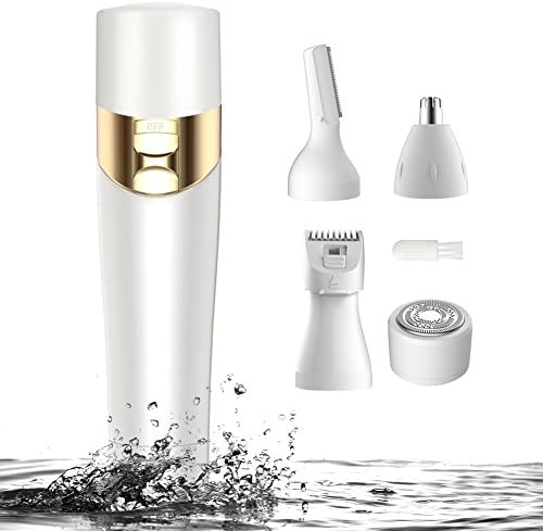Sexybeauty Hair Trimmer 4 in 1 Women Painless Facial Body Shaver Epilator, Professional Nose Eyebrow Trimmer Portable Lady Trimming Kit