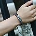 MORE FUN Vintage Metal Button Brown Braided Cord Cuff Bangle Adjustable Leather Bracelet