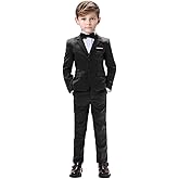 Boys Suits 5 Pieces Slim Fit Blazer Pants Black Blue Outfit Suit for Wedding