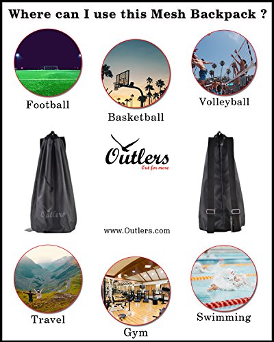 Mesh Drawstring Bag Mesh Backpack With Adjustable Shoulder Strap - Sport Equipment Bag Perfect Portable For Basketball, Football, Volleyball, Gym, Swimming, Travel, Indoor And Outdoor Sports - Outlers