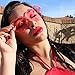 GIFIORE Heart Sunglasses for Women Cute Rimless Heart Shaped Sun Glasses Candy Color Shades (Pink)