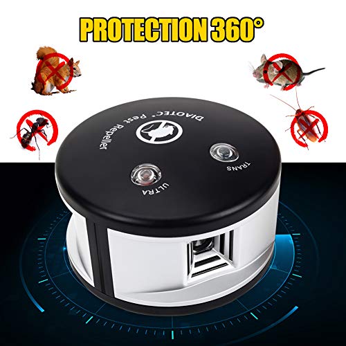 Diaotec Squirrel Repellent Ultrasonic Rodents Repeller Mouse Deterrent Pest Control 3 in 1