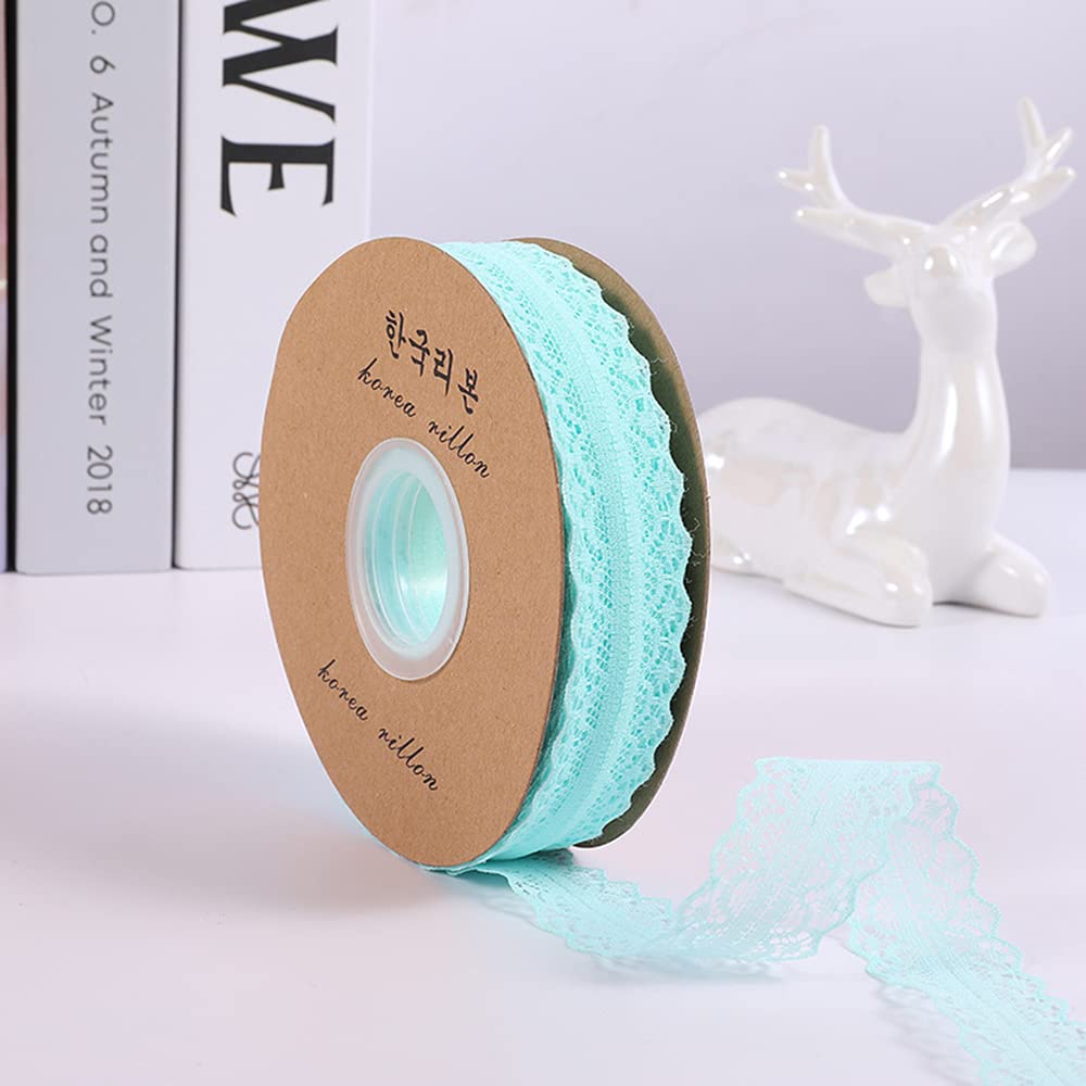 45 m 3 cm Wide Lace Ribbon, Lace Border, Gift Ribbon, Decorative Ribbon, Lace Fabric for Sewing for DIY Crafts, Wedding, Table Decoration, Scrapbooking, Gift Box, Blue #2