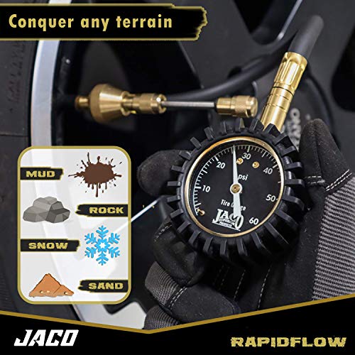 JACO RapidFlow Tire Deflator with Gauge (060 PSI) Rapid 4x4 Off Road