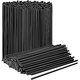 Black Mini Sip Straws - 5 Inch Plastic Coffee &amp; Cocktail Stirrer Straws (500 Straws)