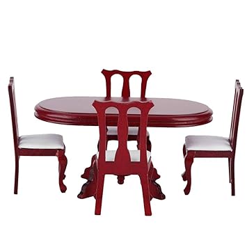 Zerone 1:12 Miniature Doll House Kitchen Table Chair Set Accessory Room Furniture Toy