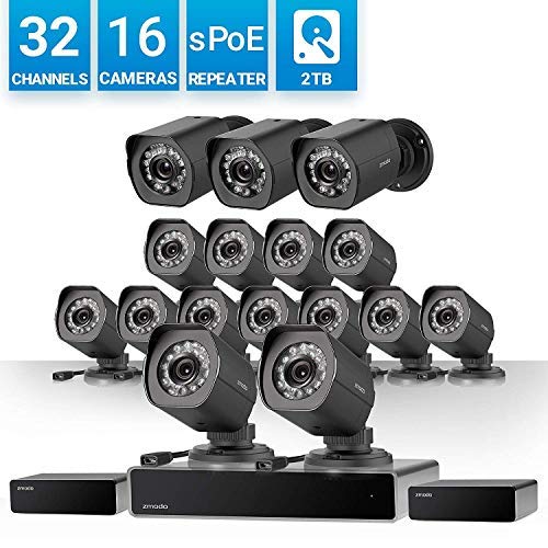 Zmodo 32 Channel 1080P HDMI NVR Security System 16 x720P IP
