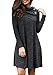Milumia Women's Buttoned Turtleneck Slub Long Sleeve Basic Short Dress