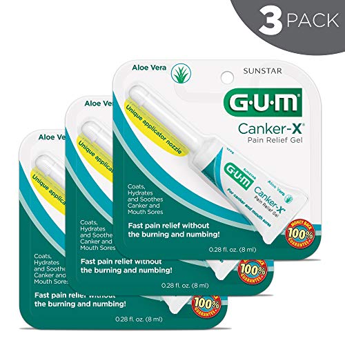 GUM 10070942306604 CankerX Pain Relief Gel, 0.28 Ounce Tube (Pack of