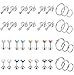 Masedy 20 Pairs Stainless Steel Tiny Stud Earrings for Mens Womens Small Hoops Earrings CZ Cartilage Labret Lip Tragus Ear Piercing Jewlry Style-A