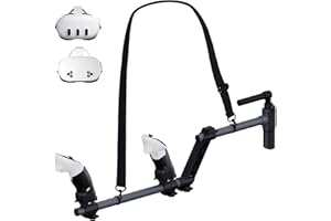 YIPUVR VR Gun Stock for Meta Quest 3S, Compatible with Meta Quest 3 Gun Stock Controller Grips, VR Gun Stock Quest 3 with Shoulder Straps, Enhance Real Feeling and Stability (Black)