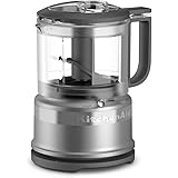 KitchenAid KFC3516CU 3.5 Cup Mini Food Processor, Contour Silver (Renewed)
