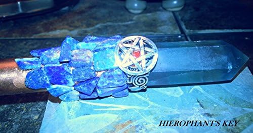 ROTA Magic Wands: 'Hierophant's Key', Copper, Silver, Natural Rainbow Fluorite, Lapis Lazuli, REAL MAGIC WAND!