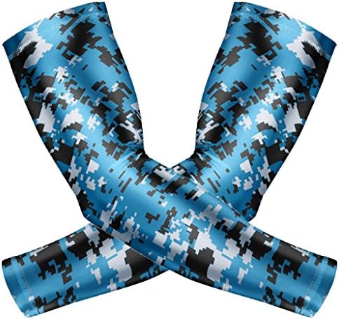 Sports Compression Arm Sleeves 1 Pair Moisture Wicking UV Protection Cooling or Warmer Non Slip Cover Arm Sleeve for Men Women Kids Baseball Football Basketball Volleyball