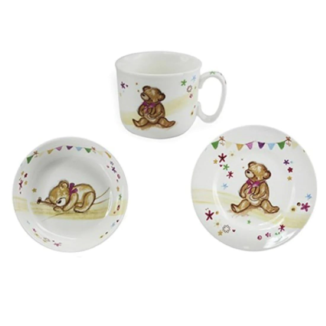 Lesser and Pavey - Little Treats Little Bear Hugs Collection Feeding Gift Set, White