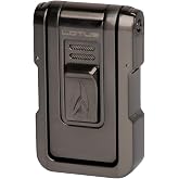 Lotus Axis Flat Flame Torch Lighter with Fold Out Cigar Stand (Gunmetal)