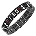 Starista Jewelry Pure Titanium Double Row 4 Elements Magnetic Health Bracelet Power Wristband for Men (Black)