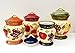 Tuscany Garden Colorful Hand Painted Mixed Fruit Canisters, Set of 4, 89201 by ACK