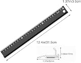 30CM Aluminium Ruler Raised Grip Metal Craft Cutting Safety view 2