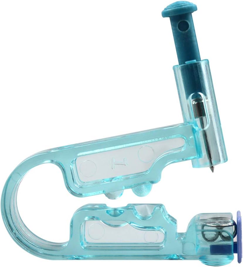 6PCS Blue Disposable Safety Sterile Ear Piercing Gun Unit Tool with Ear Stud Asepsis Pierce Kit (6PCS)