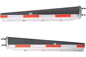 EASYINST Chrome Mud Flap Hanger with Heavy Duty Spring, Loaded Mud Flap Hanger Set 2.5" Bolt Spacing 30" Length with Reflective Tapes fit for Semi Trucks, 2 pcs