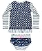 RuffleButts® Baby/Toddler Girls Rash Guard 2-Piece Long Sleeve Swimsuit Set - Navy Stripe Polka Dot UPF 50+ Sun Protection - 3-6m