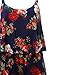 Floral Sleeveless Spaghetti Strap Overlay Romper Navy S