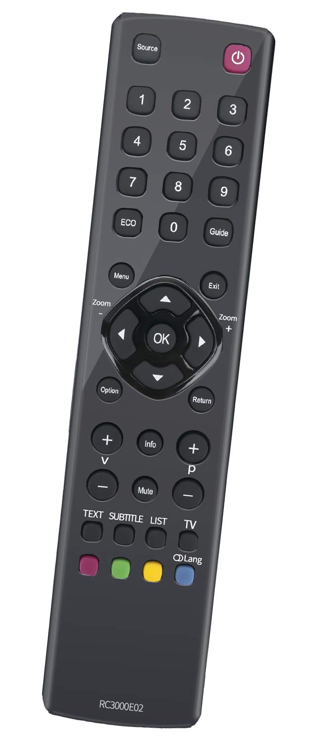 ALLIMITY RC3000E02 Remote Control Replace fit for Thomson TCL 4K TV 32HS5246 46FT5453 26HW4323W 40FS5246C 28HZ4233W 55FT5643 32FU5253 39FU3253C 26HS4246CW 24FS4246C 32HZ5233 40FS5246