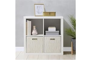 Versatile 4-Cube Storage Organizer - 13"x15"x13" Shelves, Easy Assembly, Perfect for Office and Living Room（White ）