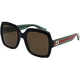 Gucci Square Sunglasses for womens GG0036SN 002 Black/Green/Red 54mm 0036