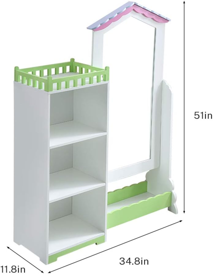 Kids Wardrobe Bedroom Furniture, White, Large - Image 4