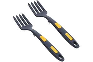 Luxshiny 2pcs Silicone Cooking Fork Flexible - Kitchen Utensils Dishwasher Safe Non-Stick Design for Easy