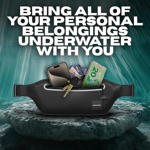 Drench 100% Underwater Waterproof Fanny Pack. Waist Pack. Submersible Waterproof Phone Pouch. Dry Bag for Swimming, Boating, SUP & Snorkelling. Underwater Phone case. Floating Belt Bag