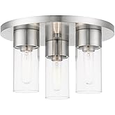 Livex Lighting, 48762-91, Carson, Flush Mount, Brushed Nickel