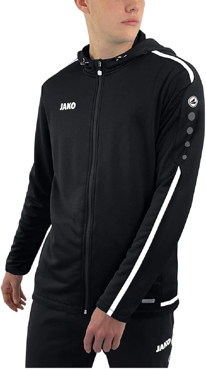 JAKO Women's Striker 2.0 Hooded jacket, black/white, 34 (EU) - Image 4