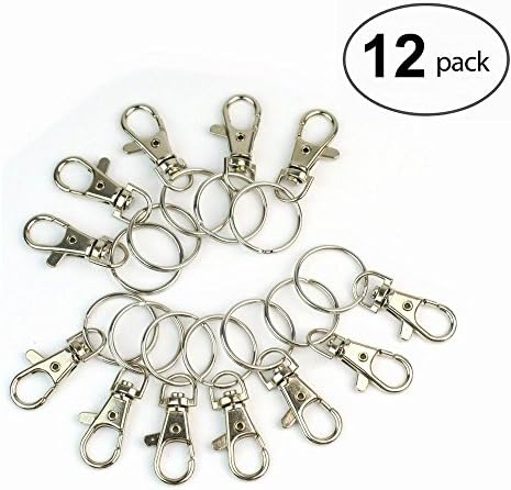 Kingwest 12 PCS Lobster Clasps Swivel Trigger Clips Snap Hooks Bag Key Ring Charms Findings