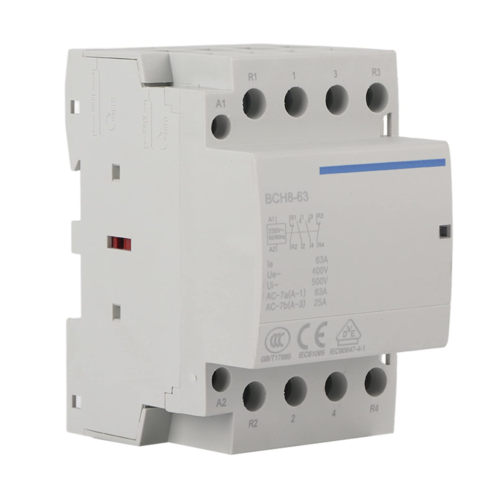 Household AC Contactor Plastic Metal Material 4P 63A DIN Rail Mount Manual Automatic Contactor Circuit Breakers