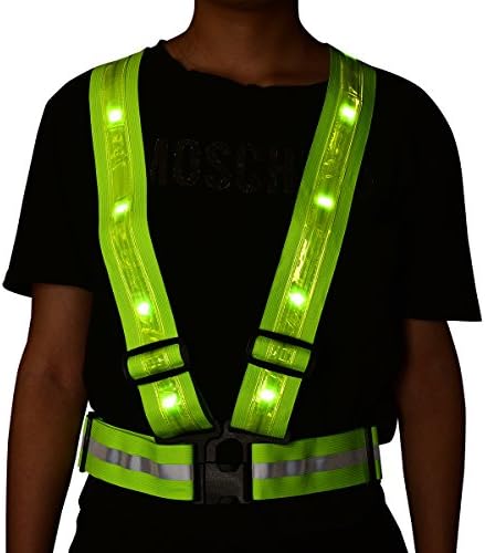 Kicsto LED Reflective Vest,High Visibility Safety Vest, USB Rechargeable Reflective Gear for Runner, Cyclist, Walker, Dog Walker, Motorcyclist and Marathon Runner Gift.