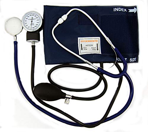 Valuemed - Aneroid Sphygmomanometer Blood Pressure Monitor Meter + Free Double Head Stethoscope + Case + 3 Cuffs