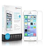 Photive Ultra Slim Tempered Glass Screen Protector for iPhone 5S / 5c / 5. 8H Hardness with Rounded Edges 0.40mm Crystal Clear Bubble Free Protection.