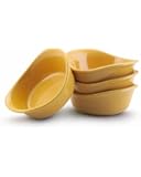 Rachael Ray Serveware Lil&rsquo; Saucy Squares Stoneware Dipping Cups Set, Yellow