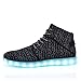 DEMANGO Led Light Up Shoes for Mens Womens High Top Flashing Rechargeable Sneakers