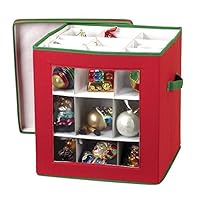 nGenius See-through Christmas Ornament Storage Box for 27 Large Ornaments