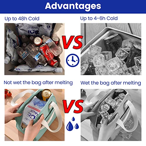 Ice Packs for Cooler, 4 Pack10" x 9" Reusable Ice Packs Keeps Food