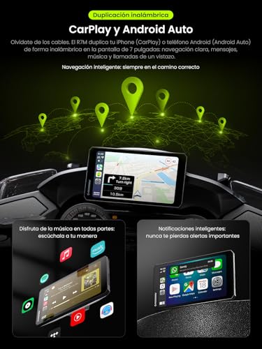 RiderNav R7M 7" Wireless CarPlay and Android Auto for BMW Motorcycles - Wonder Wheel Native Control Action Camera | Real-Time Data Reading (TPMS/RPM) |OTA Updates|GPS IP69K