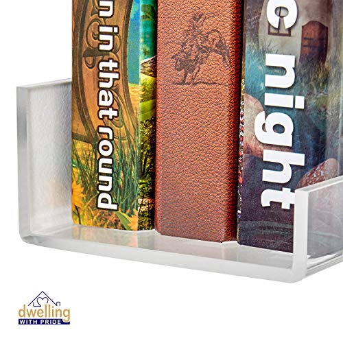 Acrylic Shelf 36 Inch (2Pack) - Book Shelves, Spice Rack & Floating Display for Toys and Photos - Acrylic Wall Shelf for Makeup and Cosmetic Product - Clear Floating Shelves for Books & Magazines - Thumbnail 3