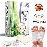 TROPICAL Foot Pads | Bamboo Vinegar Foot Pads | All Natural & Premium Ingredients for Best Results | Remove Impurities, Relieve Stress | Sleep Better - Give Your Body Relief | FDA CERTIFIED - 20 PADS
