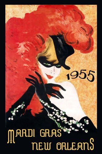 Fashion Blond Girl 1955 Mardi Gras New Orleans Louisiana Carnival 20" X 30" Image Size. Art Repro on Matte Paper Y